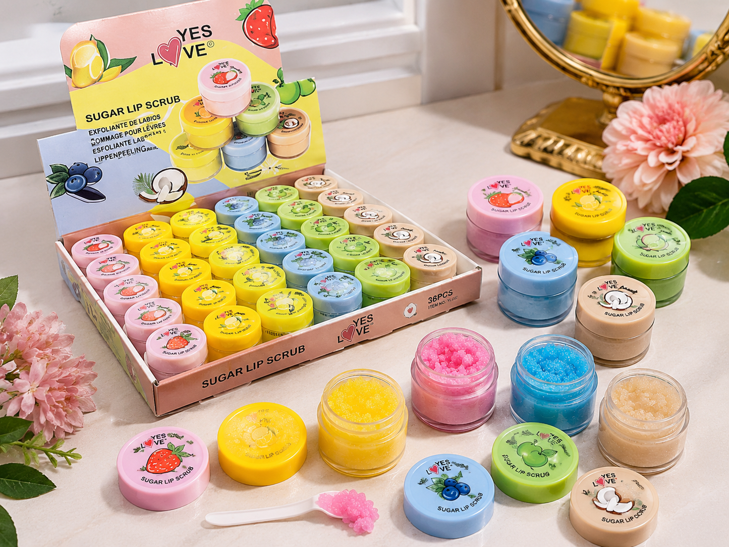 Gommage pour lèvres au sucre fruité