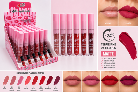 Rouge à lèvres liquide mat tenue 24 heures